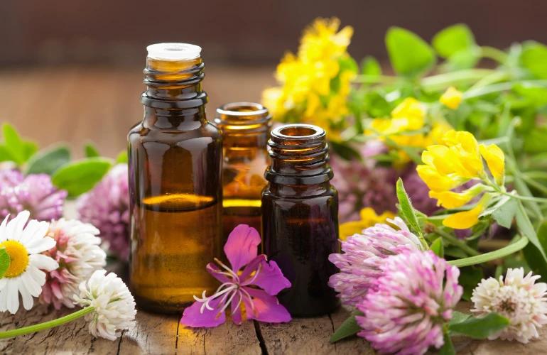 leki na tle kwiatów